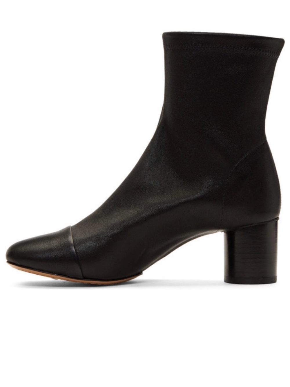 Isabel Marant Black Leather Sock Ankle Boots - Picture 5 of 11